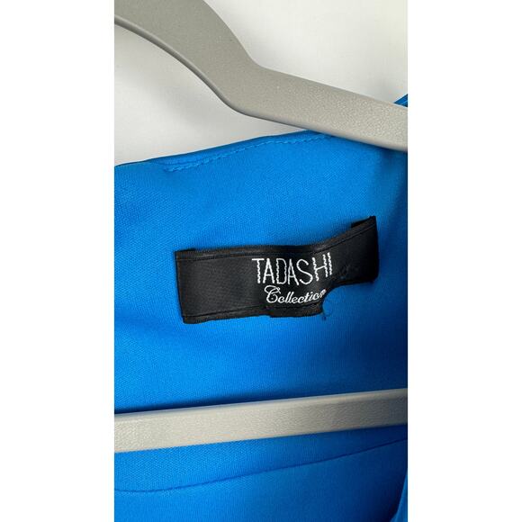 Tadashi Collection Womens Blue Sheath Dress V Neck Size Medium Sleeveless Formal - Picture 7 of 11